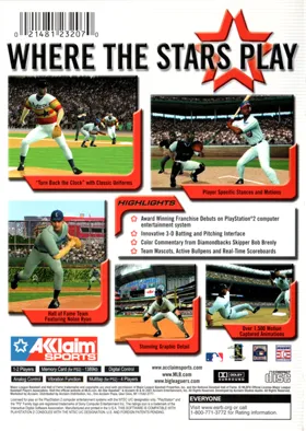 All-Star Baseball 2002 box cover back